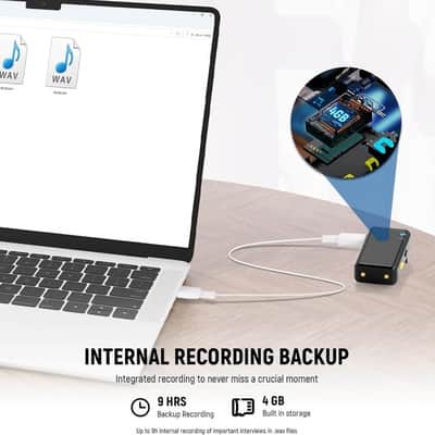 Wireless Lavalier Microphone System with Charging Case, 2 Mic Clips, 1 Click Noise Canceling, 4GB Storage, 9H Playtime, Lavalier Lapel Mic Compatible with iPhone/Android/PC/Camera/iPad image 3