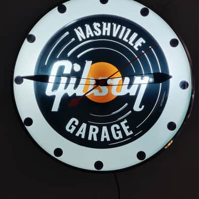 Gibson Musical Instruments Round Dealer Style Light Up Clock Killer Cool Man Cave/Garage Accessory image 1