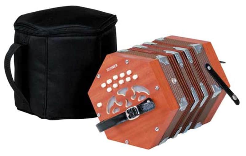 Hohner D40 Concertina Accordion G/C Keys With Bag- Natural image 1