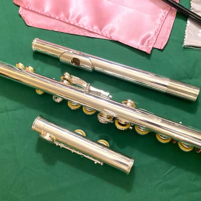 Silver Plated Student Model Flute-Open Hole, C Foot Split E-with Accessories! image 4