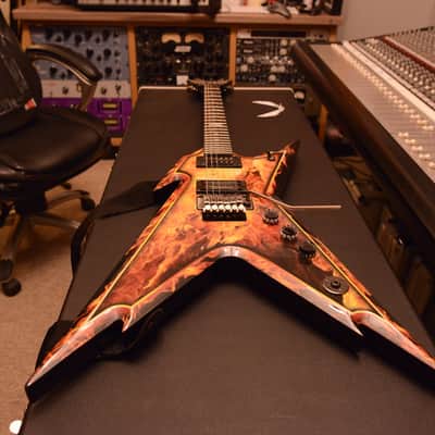 Dean Dimebag Darrell Pantera Dime Razorback Explosion Flame Graphic Signature Guitar image 8