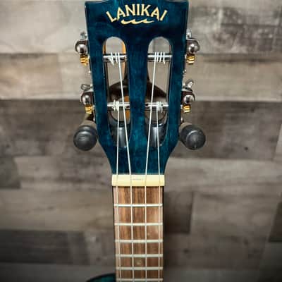 Lanikai Quilted Maple Blue Stain Concert A/E Ukulele w/ Kula Preamp (QM-BLCEC) image 6
