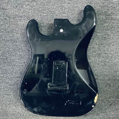 Black Basswood Guitar Strat Style Body image 2