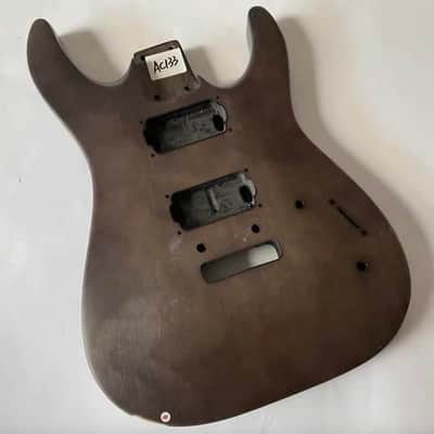 Brown HH Double Cutaway Solid Mahogany Wood Body image 1