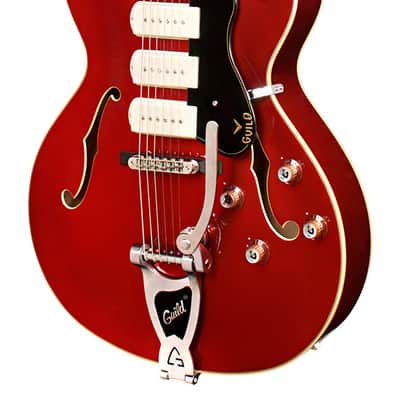 Guild X-350 Stratford Hollow Body Electric Guitar - Scarlet Red image 2