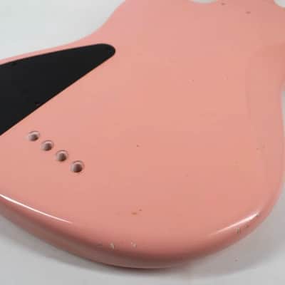 MJT/Warmoth Lightweight Warmoth Jazzmaster V5 Bass Body 2023 - Aged Nitro Shell Pink image 11