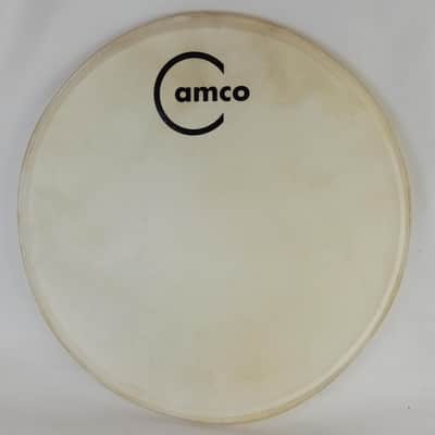 Camco 18" Calf Skin Bass Drum Head Resonant Logo Vintage 60s Oaklawn IL Bop Jazz image 1