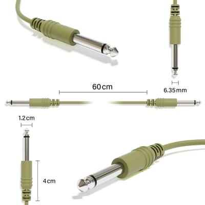 ExcelValley [6B-Pack | 30 cm - 11.81"] Mono Instrument Guitar Cable - Patch Lead TS 6.35mm 1/4" Eurorack Synth Synthesizer image 2