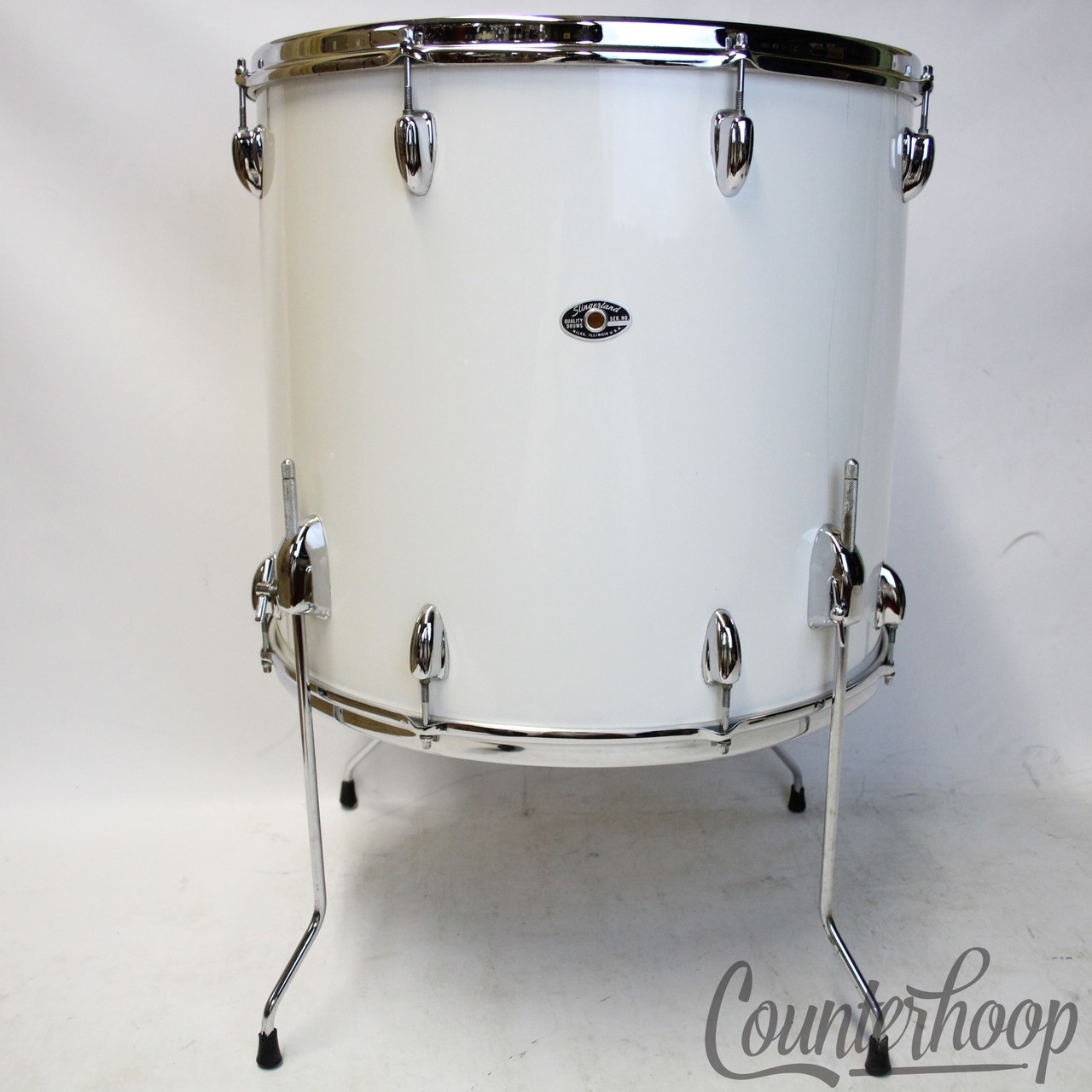 Slingerland 20x18"White Gloss Pearl 3Ply Mahogany Floor Tom/Bass Drum Vintage70s — main photograph