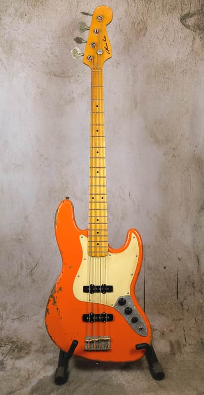 Luthier made Jazz Bass 2020 Aged Capri Orange image 1