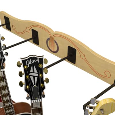 4 Guitar Wall Rack for Acoustics & Electrics - The Pro-File™ | Wall Mounted Multi Hanger | Made in U.S.A. image 7