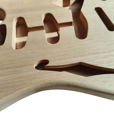 Mahogany Wood Guitar Stratocaster Strat Style Body with F Hole image 4