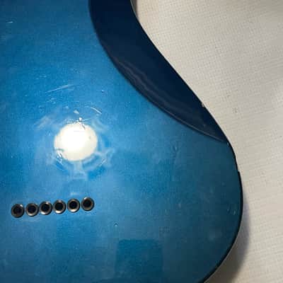2000's Japan Jackson DKMGT Dinky Arched Top Metallic Blue Guitar Body Hard Tail image 17