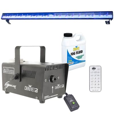 Halloween Party Decor Spooky UV Black Light w Smoke Fog Haze Machine & Fluid image 1