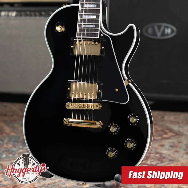 Gibson '70s Les Paul Custom Electric Guitar - Ebony with Hardshell Case image 1