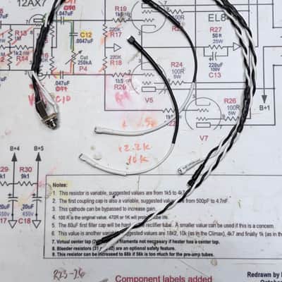 Wiring Harness Layout #2 for Single Cab / 4x12 / 4x10 / 4x15 with Series and Parallel Connection, Vintage Style Speaker Cable, Switchcraft 1/4” Input Jack image 12