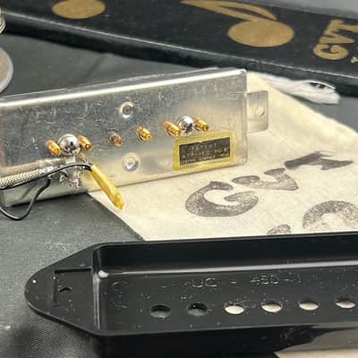 General Vintage Tone  NOS Dog Ear pickup 1957 / 1961  Dogear P90 for Les Paul Junior  Cab black cover image 5