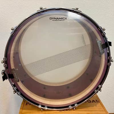 Black Swamp Percussion Dynamicx 6.5" X 14" 2024 RARE PURPLEHEART SOLID SHELL with STERLING SILVER INLAY Snare Natural Finish. Craviotto build quality. Brand new unplayed condition. image 6