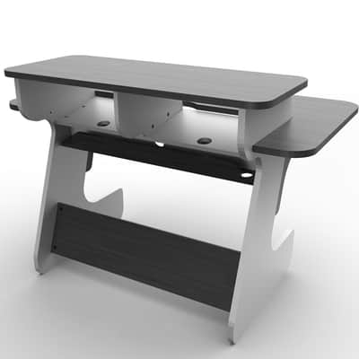 New Zaor Miza 61(Titanium Wenge)Studio Workstation with Rolling Tray for 61-key Keyboard & Rack Bays image 9