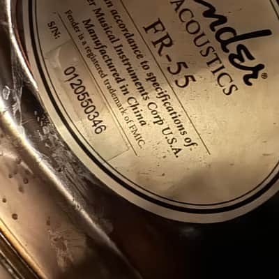 Fender FR-55 Hawaiian Resonator Acoustic Guitar 2012 - Bell Brass Nickel image 6