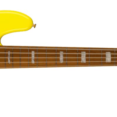 Fender MonoNeon Jazz Bass V, Maple Fingerboard - Neon Yellow image 6