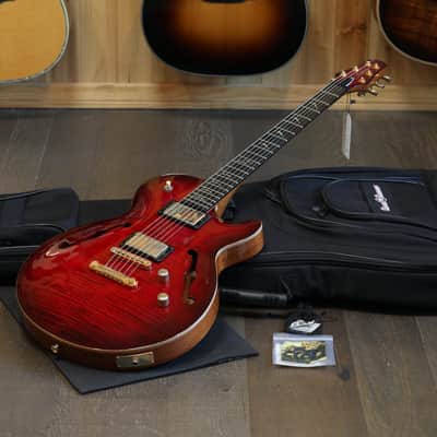 Carvin SH-550 Semi-Hollow Electric Guitar Redburst Flame + GB image 1