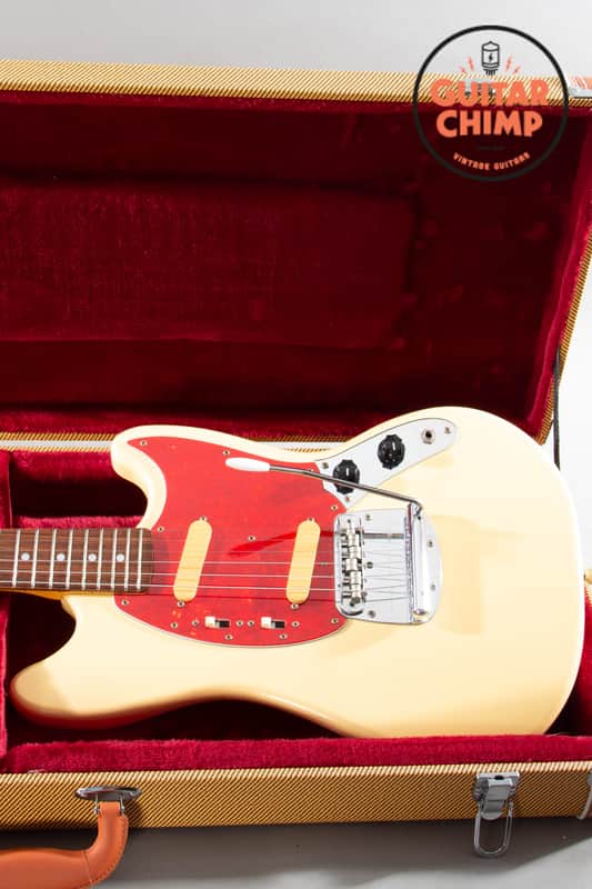1995 Fender Japan MIJ MG69 '69 Mustang Vintage White FujiGen Tweed HSC