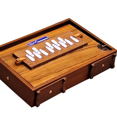 SHRUTI BOX~SIZE (15" X 10" X 3")~TEAK WOOD~13 NOTES~440 Hz~CHANT~MANTRA~SHRUTI~WITH BAG image 11