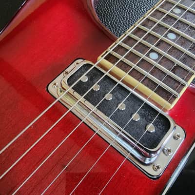 Eastwood Airline Custom K-200 Deluxe semi-hollow double-cut Bigsby w/hsc 2015 - red burst image 5