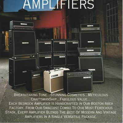 Bedrock Tube Guitar Amplifiers, cut-sheet, 90's image 1