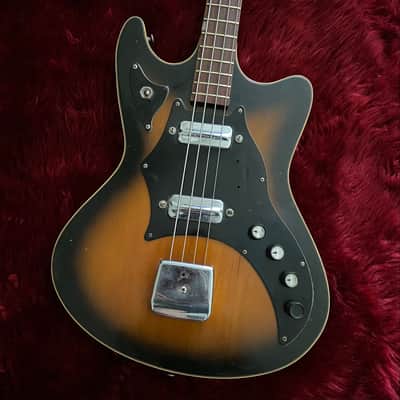 c.1960s Kay / Truetone K-592 Hollow Body Vintage Bass "Sunburst" image 1