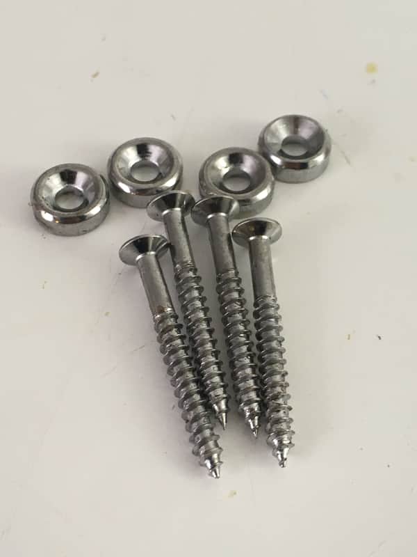Luthier Parts Neck Screw Ferrules Aged Chrome 2022 Relic image 1