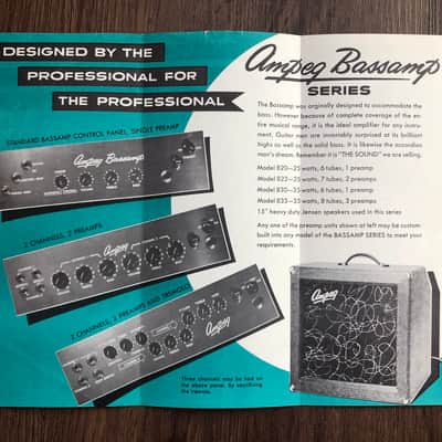 1950s Ampeg Bassamp Brochure Flyer Catalog Case Candy image 4