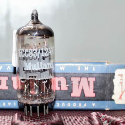 MULLARD ECC83 BLACKBURN 12AX7 I61 TIGHT BALANCE SHORT PLATE COPPER GRID POST TEST NOS+ IN BOX VINTAGE 1963 image 1
