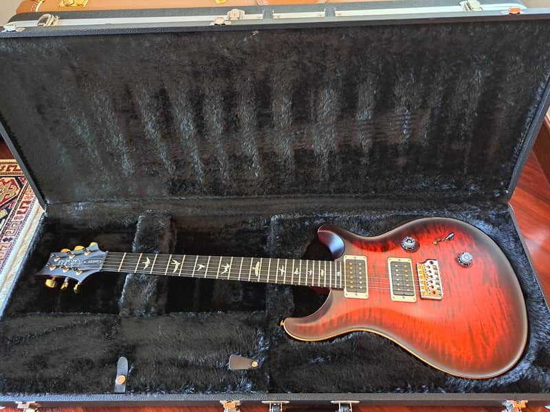 PRS Custom 24 Wood Library Ten Top Fire Red Burst 2017 - Fire Red Burst image 1