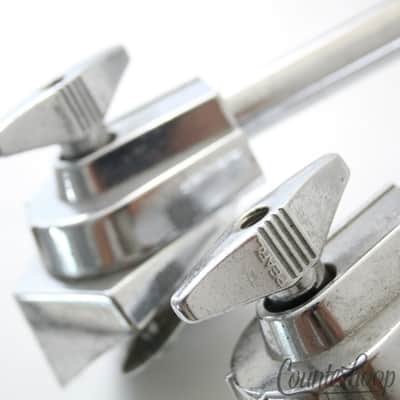 Pearl 2x Bass Drum Spurs+Mounts Heavy Duty Vintage Japan Telescoping Legs Chrome image 2