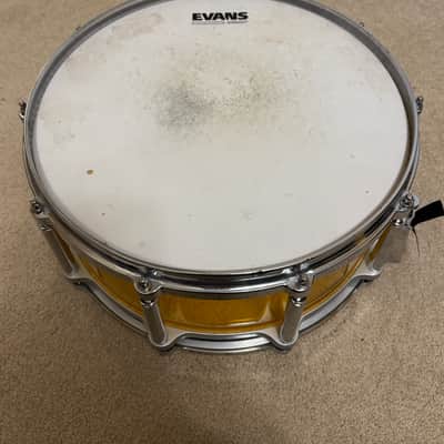 Pearl Free-Floating Snare Drum 14x6.5” (2nd Gen) 90s - Acrylic Crystal Beat + Brass Shell image 2