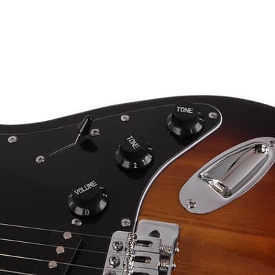 Glarry GST Stylish Electric Guitar Kit with Black Pickguard Sunset Color-as picture image 9