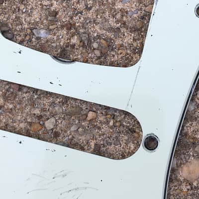 Lefty Vintage Fender 1962 Reissue Mint Green Strat Guitar Pickguard 3-ply Aged Relic image 8