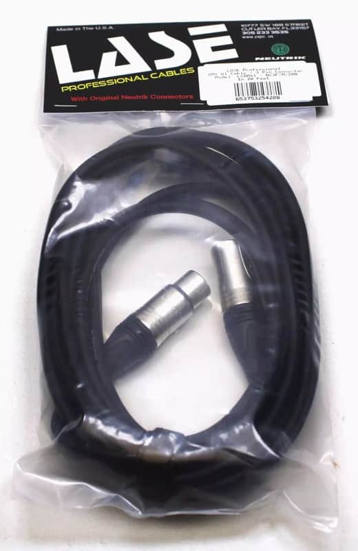 LASE 20 Ft DMX Lighting Cable W/ NEUTRIK NC3MXX 3-Pin XLR Male to NC3FXXX Female image 1
