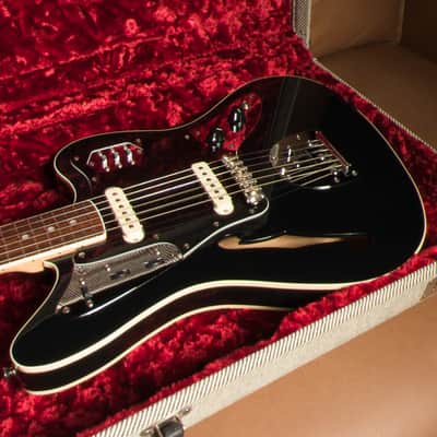 Fender FSR Thinline Jaguar 50th Anniversary 2012 Gloss Black MIJ w/ G&G Tweed Case image 5