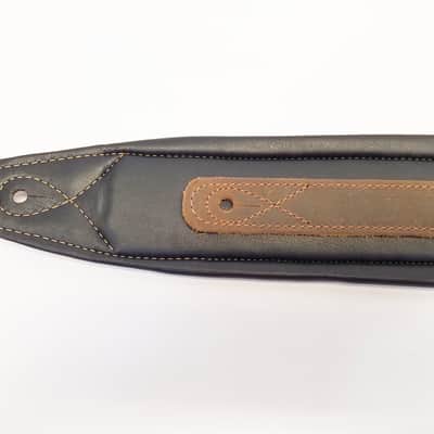 Padded Genuine Leather Guitar or Bass Strap 3.25" Wide Lightly Distressed image 8