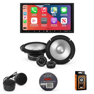 Alpine iLX-407+S2-S65C+TW500+BT1700 7-Inch Multimedia Receiver Apple Carplay and Android Auto &1 Pair Type S 6.5" Component Speakers + Accessory Bundle image 1