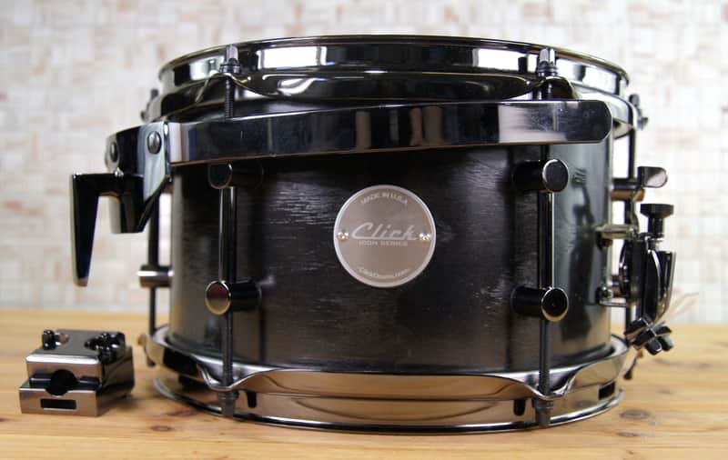 Click Custom Icon Snare Drum 6x10 Ash 8ply Black Satin Oil image 1