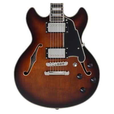 D'Angelico Premier Mini DC Electric Guitar w/Gig Bag - Brown Burst - Open Box image 1