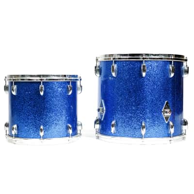 Gretsch Rack Tom Set (Blue Sparkle 70's Rack & Floor) 13x9 & 14x13 owned By J Mascis image 10