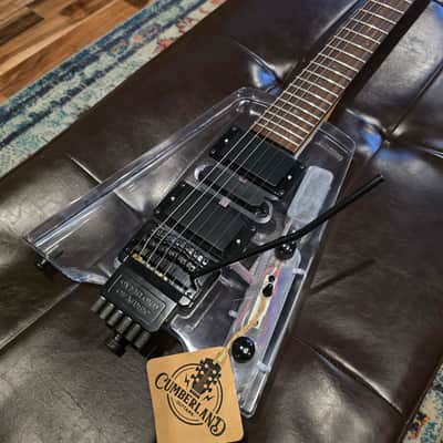 Headless Transparent Lucite LED Light Show Wedge Guitar w/Tremolo image 5