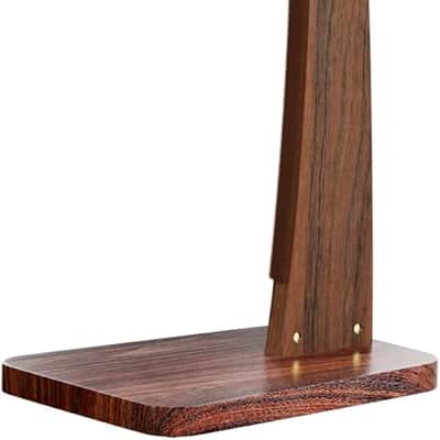 Guitar Stand, Acoustic Guitar Stand Floor, Premium Solid Wood Guitar Stand, Single Guitar Holder Stand for Acoustic Guitar, Electric Guitar, Bass Guitar, Semi Curved Hanging Guitar Stands for Studio, Living Room,  Black Walnut image 1