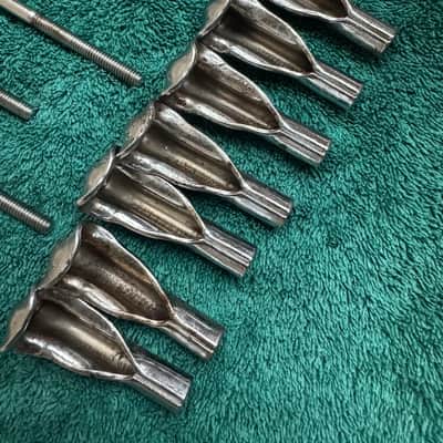 Leedy and Ludwig Lot of 8 “L” Bowtie Bass Drum Tension Rods 4.5” + Claws 50s - Nickel image 10