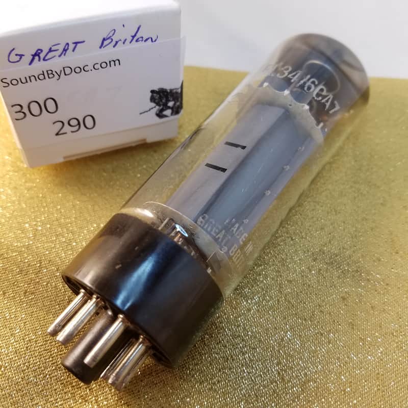 Mullard 1% Tight Matched Pair (2) EL34 6CA7 dual getter tNOS AT1000 TESTED Vacuum Tubes Blackburn Xf2 brown base Power Pentode 1962-1968 image 1